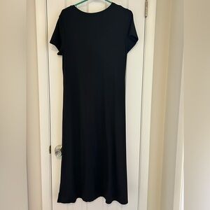 Classic Black Women's Short-Sleeve Maxi Dress